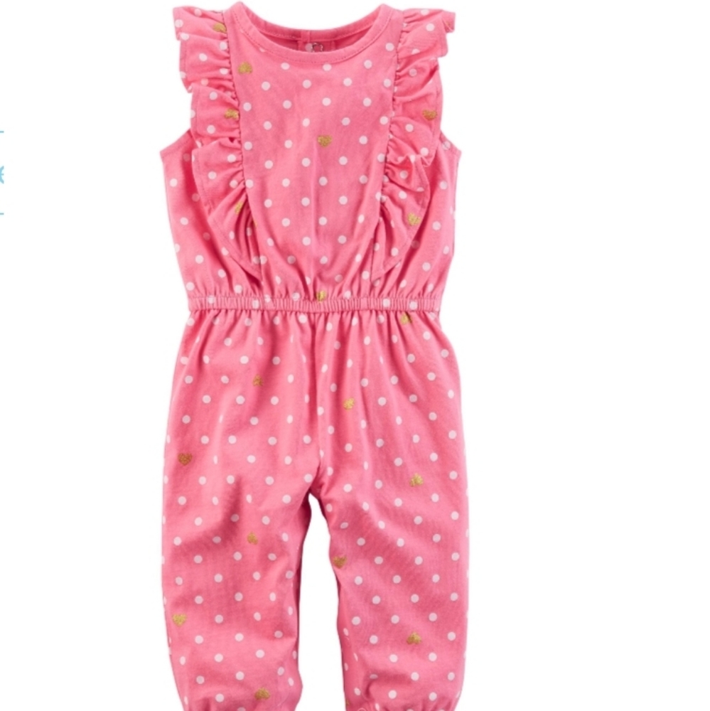 NWT Pink Polka Dots Carter's Jumpsuit 12M